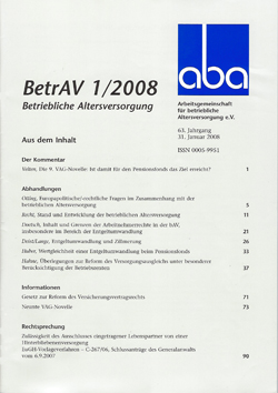 Betriebliche Altersversorgung 1/2008