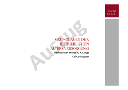 Grundlagen der bAV (Auszug)